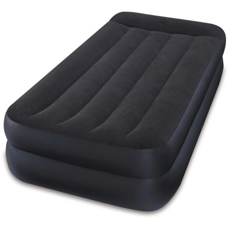 Intex – Matelas gonflable surélevé 1 personne 99x191x42 cm – Oreiller intégré – Technologie Fiber-Tech – Surface imperméable et facile à nettoyer - 64122NP (1/10)