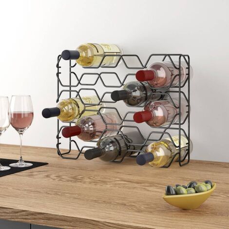 Casier à vin Metaltex Hexagone pour 15 bouteilles 43x12x34 Noir (1/4)