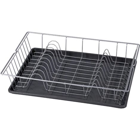 Panier égouttoir d'évier en métal 48x30cm – Design compact pour espaces restreints – Idéal pour vaisselle et ustensiles de cuisine – Metaltex