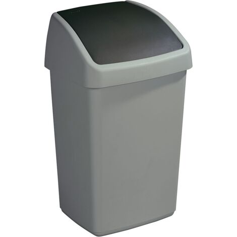 Poubelle grise avec couvercle basculant Delta 25 litres (1/2)