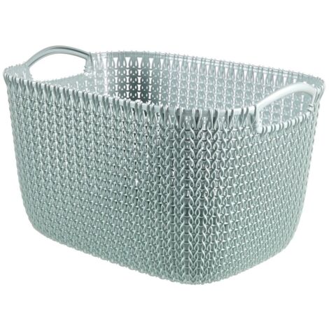 Panier De Rangement CURVER A4 Style Tricot - 4.5L Blanc Cassé Pour Bureau Et Maison