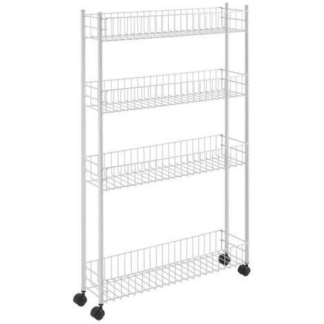 Étagère de rangement Metaltex Fino à 4 niveaux 58 x 16 x 95 cm Blanc (1/4)