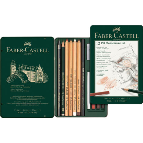 Faber Castell FC-112975 Ensemble monochrome Pitt Faber-Castell 12-delig Medium (1/2)
