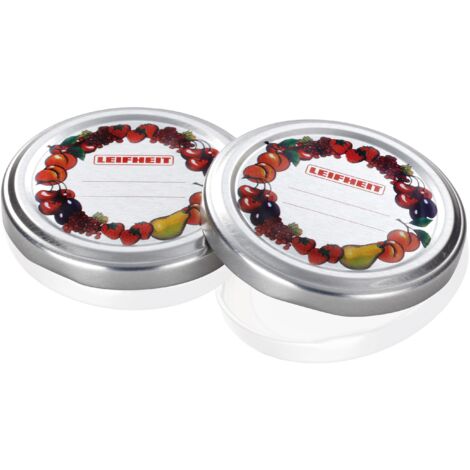 Leifheit – Couvercle de rechange pour pot à confiture 36402 – Pack de 10 pièces – Diamètre 66 mm – Inscription et revêtement décoratif