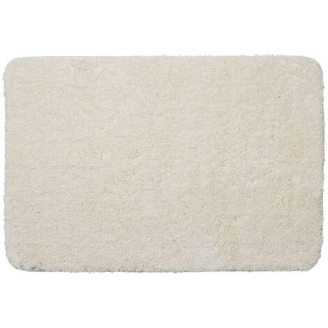 Tapis de bain en peau de phoque et angora 60x90 cm Polyester blanc cassé (1/5)