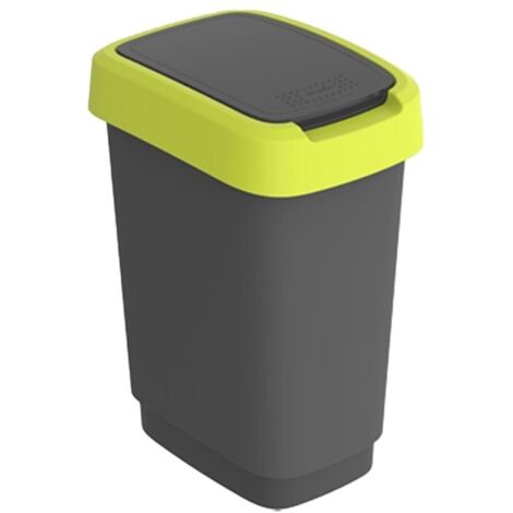 Poubelle Rotho Twist 10L Citron vert/Anthracite (1/4)