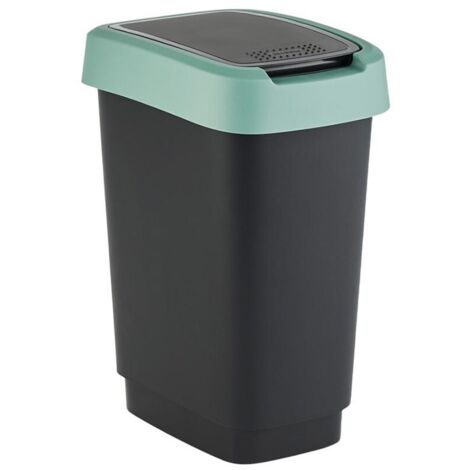 Poubelle Rotho Twist 10L Vert Gui/Anthracite