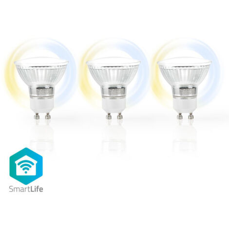 Nedis WIFILW30CRGU10 Lampe LED intelligente Wi-Fi Warm Tot Koel Wit Gu10 (lot de 3) (1/5)