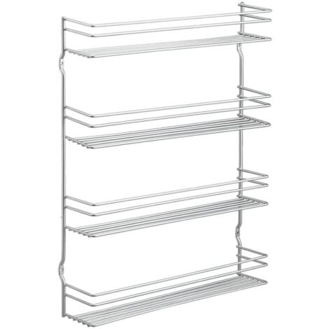 Metaltex Space Saver Smart Kitchen Pepito Étagère à épices 4 niveaux 36 x 8 x 45 cm Argent