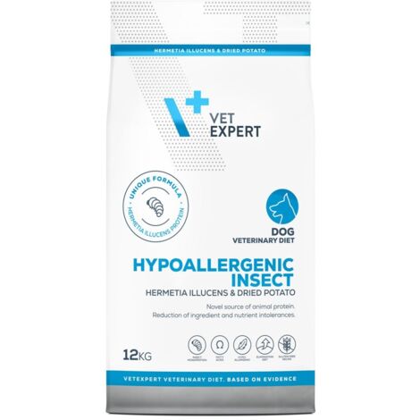 VET EXPERT Alimentation vétérinaire hypoallergénique pour chiens aux insectes - croquettes - 12 kg (1/4)