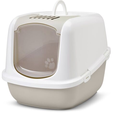SAVIC Nestor Jumbo Blanc - Café - bac à litière couvert pour chat - 66,5 x 48,5 x 46,5 cm - 1 pc. (1/4)