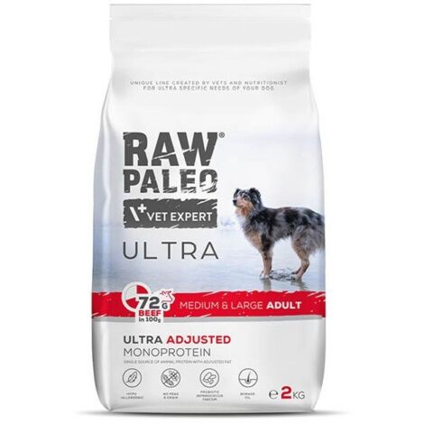 Bœuf cru paléo VetExpert pour adultes moyens et grands, 10 kg (1/5)