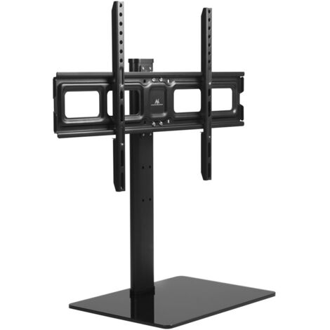 Maclean MC-386 Support TV universel pour meuble, commode, table, bureau, 32" - 75" 40 kg VESA 35° rotatif en verre trempé, hauteur TV réglable, revêtement en poudre (1/5)