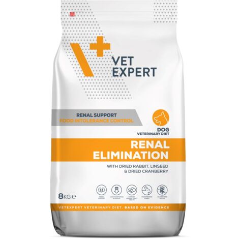 Aliment vétérinaire VetExpert pour chiens à élimination rénale, 8 kg (1/4)