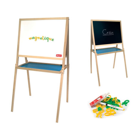 Jeujura - Tableau créatif double face en bois (craies + marqueurs) (1/3)