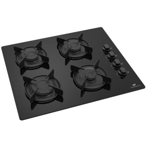 Table de cuisson 4 feux CONTINENTAL EDISON - Gaz - Verre noir