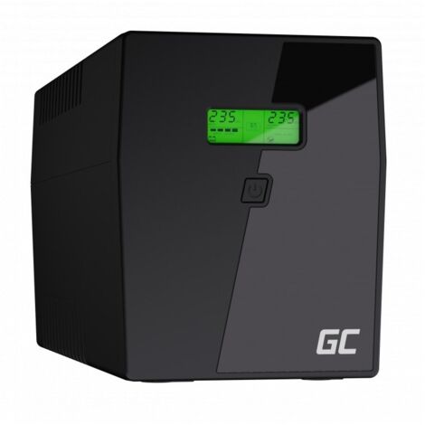 Green Cell – Onduleur 3 kVA – Tension d'entrée 220-240V – 5 prises AC – Batterie 9Ah 12V – Onde sinusoïdale stable – Écran LCD