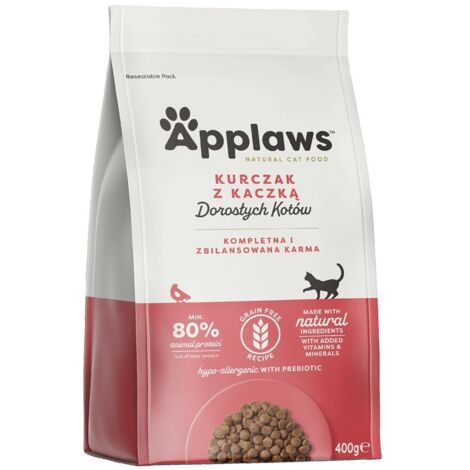 APPLAWS Croquettes pour chat adulte au poulet et au canard - 400 g (1/3)