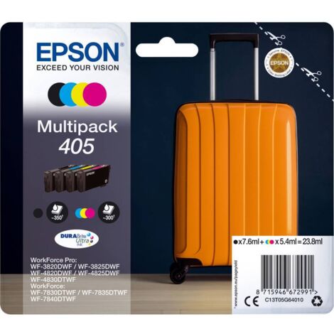 Pack de 4 Cartouches d'encre - 405 Ultra Ink - EPSON - WorkForce WF-7830, 7835, 7840, WorkForce Pro WF-3820, 3825, 4820, 4825, 4830 (1/3)