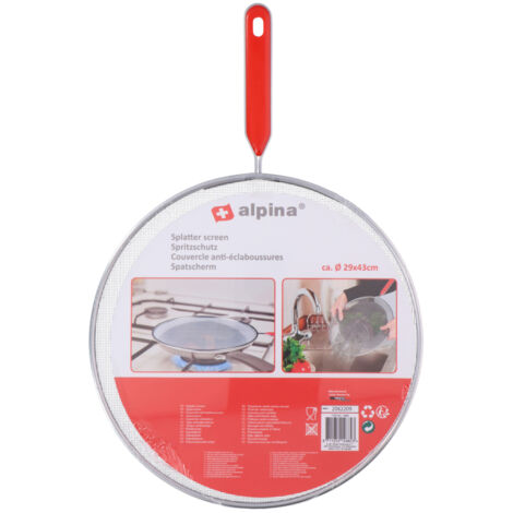 Alpina Couvercle anti-éclaboussures 29x43 cm inox/rouge (1/2)