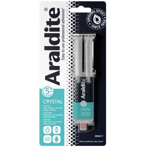 Colle époxy transparente 24 ml – Haute résistance pour métal, bois, verre – Réparations invisibles – Résistante aux chocs et humidité – Araldite (1/4)