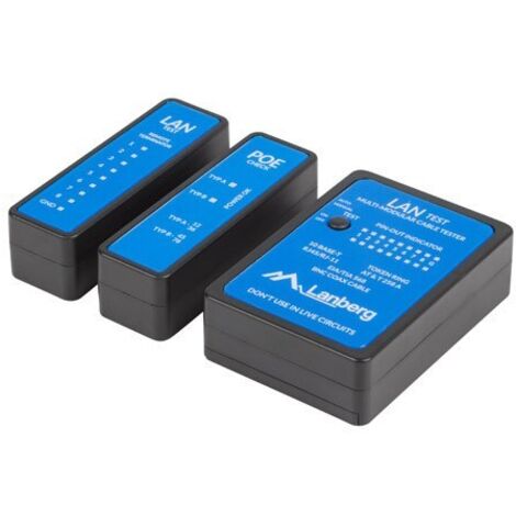LANBERG NT-0404 TESTEUR DE CÂBLE RÉSEAU TESTEUR POE NOIR, BLEU (1/5)