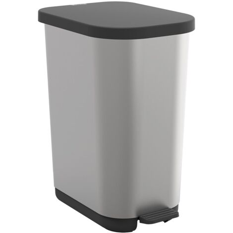 Poubelle à pédale Rotho Ribo 35L Argent/Métallisé/Anthracite