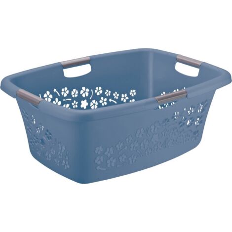 Panier à linge Rotho Flowers 50L Bleu Horizon (1/2)