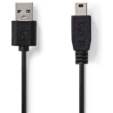 Câble USB 2.0 A mâle Nedis CCGT60300BK10 - Mini 5 broches mâle 1,0 m Noir (1/3)