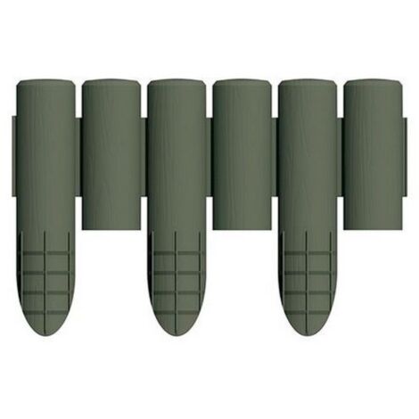 Bordure modulaire de jardin Bama, imitation bois, 38,5 x 15 cm, 6 pièces, verte (1/5)