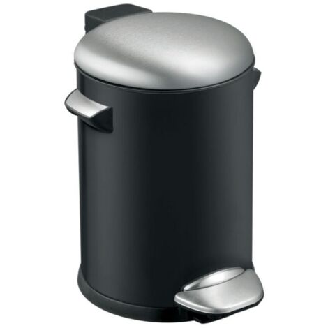 Poubelle à pédale Vepa Bins Belle Deluxe 3L Noir/Argent (1/5)
