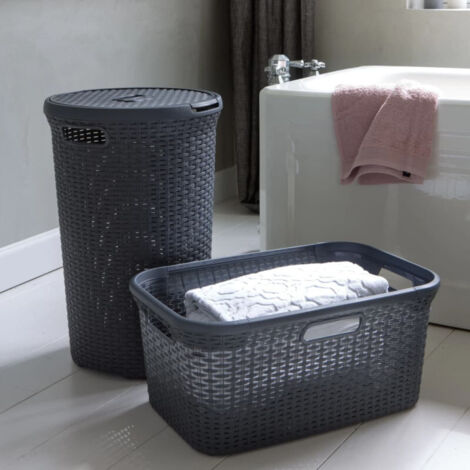 Panier à linge Curver Style 45L anthracite