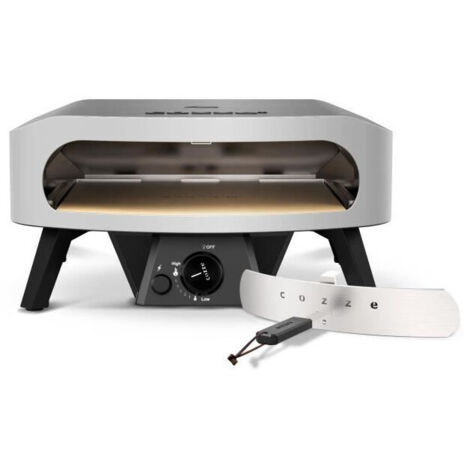 Four à pizza gaz 8 KW – Dimensions 60,5 x 60,5 x 30,5 cm – Jusqu'à 450°C – Thermomètre inclus – Pierre à pizza en acier inoxydable (1/5)