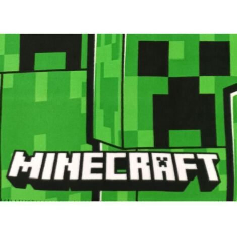Plaid Polaire Minecraft 100x140 Cm - Tissu Doux Anti-peluche, 100% Polyester, Lavable à 40°C