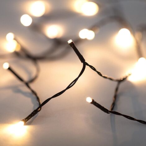 Guirlande lumineuse d'extérieur 4m – 48 LEDs blanc chaud – Résistante aux intempéries IP44 – Programmateur 8 fonctions avec minuterie (1/5)