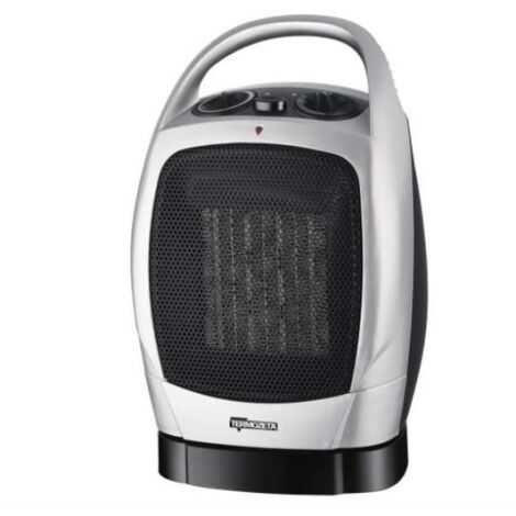 Batterie de ventilateur en céramique thermodurcissable oscillante 1500W argent/noir (1/2)