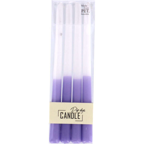 Dip Dye Kaars Wax Lila 30,5x2,2 cm 4 pièces (1/3)