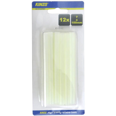 Bâtons de colle Kinzo pour pistolet à colle 7 x 100 mm, lot de 12 (1/3)