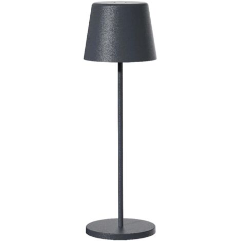 Lampe de table sans fil - LUMISKY - KELLY ROCK - Aluminium gris - LED blanc dimmable - Rechargeable - H38 cm