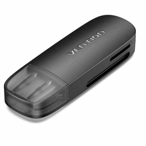 Lecteur de cartes Vention 2-en-1 USB 3.0 A (SD+TF) Noir Double lettre de lecteur (1/5)