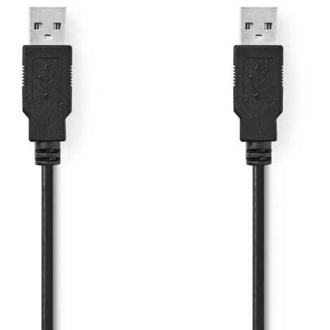 Câble USB 2.0 A mâle - A mâle 2.0 m Nedis CCGT60000BK20 Noir (1/3)