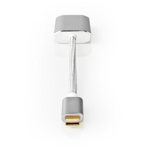 Nedis CCTB64680AL02 Adaptateur USB USB 3.2 Gen 1 USB Type-c™ Petit HDMI™ Connecteur 0,20 m rond verguld gebreid/nylon argent couvercle fenêtre boîte (1/5)