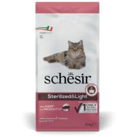 SCHESIR Adulte Stérilisé & Léger au jambon - croquettes pour chat - 10 kg
