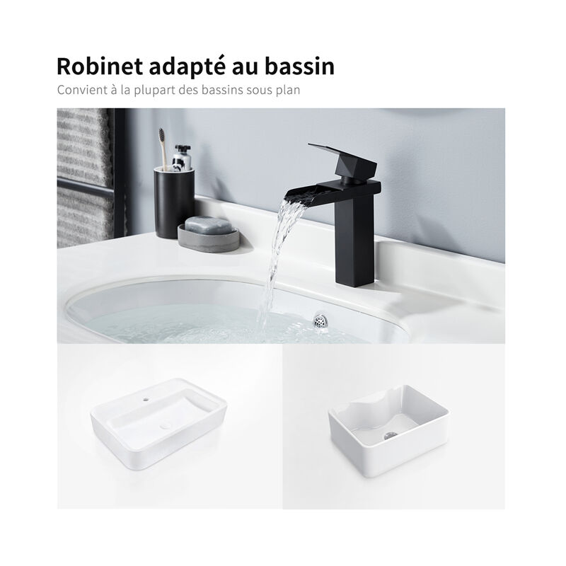 Mitigeur à lavabo à trou unique série ELEGANT avec décharge automat