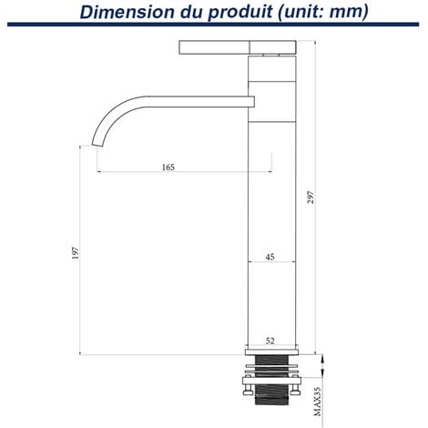 kisimixer Modern Robinet Lavabo Cascade Haut, Robinet Mitigeur Lavabo Haut  en Laiton, Robinet Salle Bain Cascade avec Bec Haut Hauteur 235mm, Robinet  Cascade Eau Chaude et Froide Disponible, Chromé : : Bricolage