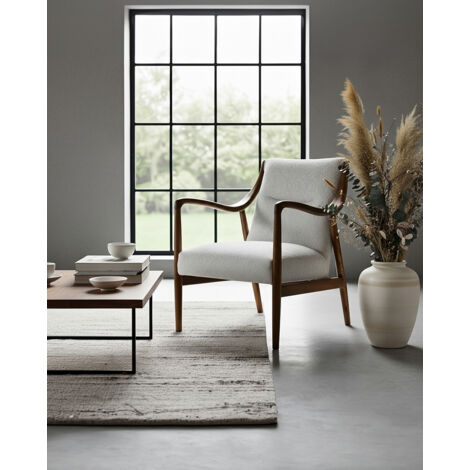Ambre - Fauteuil en bois massif chêne et en lin (1/5)