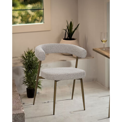 Lot de 4 chaises Agda - Lot de 4 chaises Agda en tissu et pieds métal (1/5)