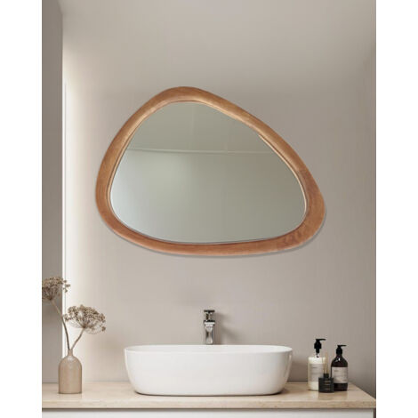 Trivéo - Miroir organique en bois massif de manguier (1/5)