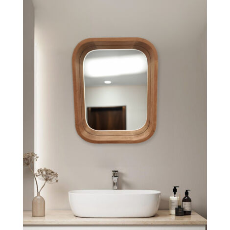 Ligno - Miroir mural salle de bain en bois massif de manguier (1/5)