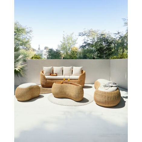 Banua - Salon de jardin en rotin tressé 5 places (1/3)